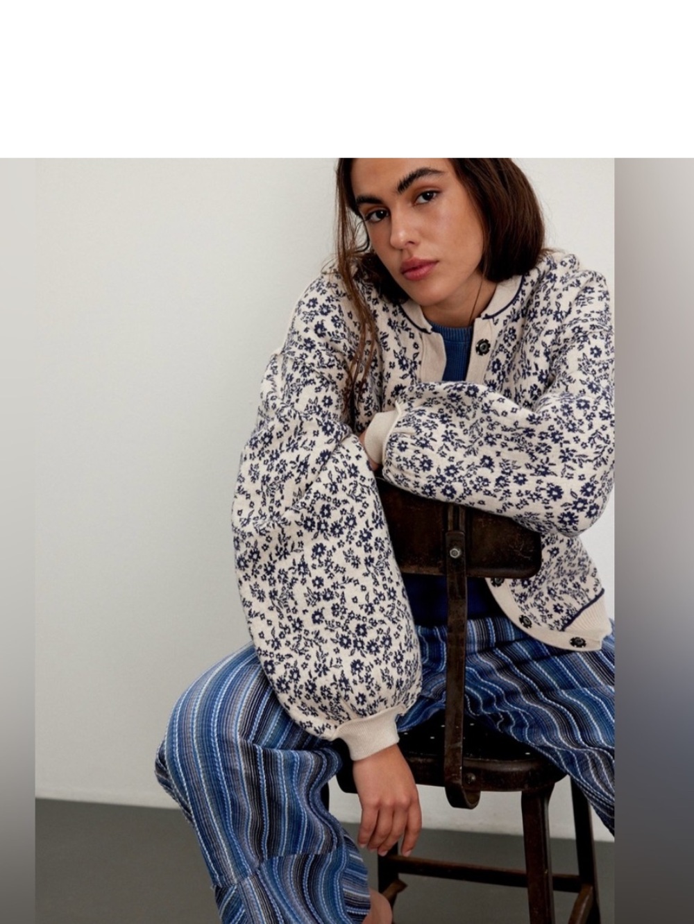 We the free Maine Bomber cardigan
